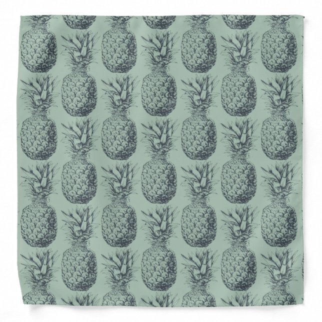 Pineapple, tropical fruit pattern design bandana (Front)