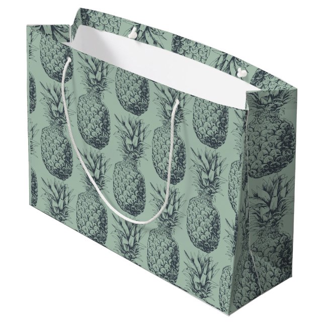 Pineapple, tropical fruit pattern design large gift bag (Back Angled)