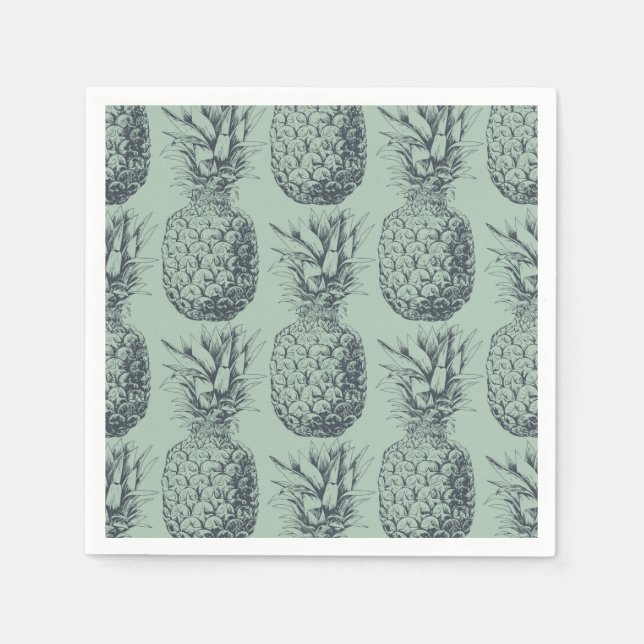 Pineapple, tropical fruit pattern design napkins (Front)