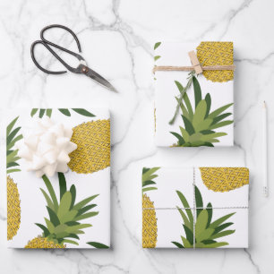 Pineapple Tropical Fruit Pattern Wrapping Paper Sheets