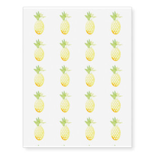 Pineapple Tropical Geometric Temporary Tattoos