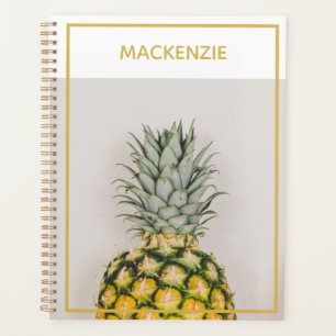 Pineapple Tropical Gold Personalized Name Planner