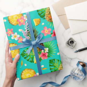 Pineapple Tropical Hawaiian Summer  Wrapping Paper