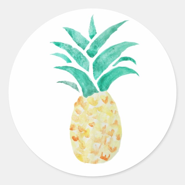 Pineapple Tropical Party Stickers (Front)