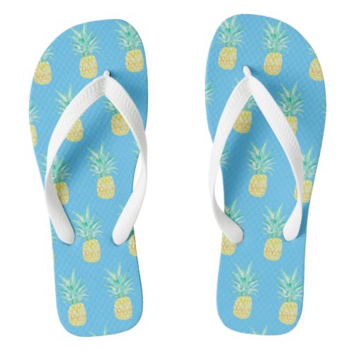 Pineapple Tropical Pink Flip Flops