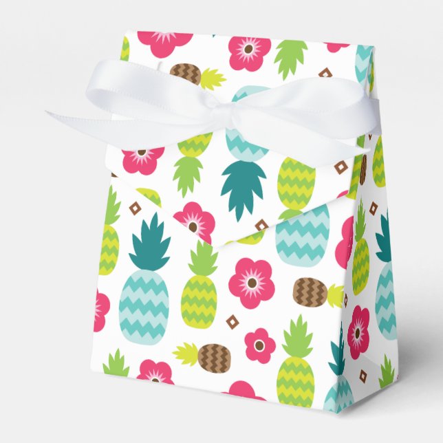 Pineapple Tropical Summer Favor Boxes (Front Side)