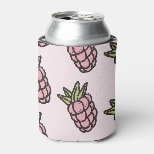 Pineapple Tropical Watercolor Fruit Drink Can Cooler (Can Front)