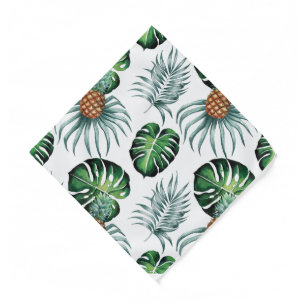 Pineapple Tropical Watercolor Jungle Palm Pattern Bandana
