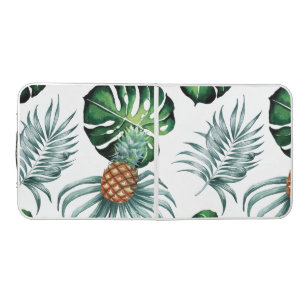 Pineapple Tropical Watercolor Jungle Palm Pattern Beer Pong Table