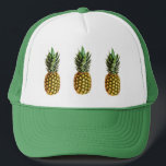 Pineapple trucker hat<br><div class="desc">Pineapple trucker hat. Cute gift idea for vegetarians. Tropical fruit photo image design. (Ananas comosus)</div>