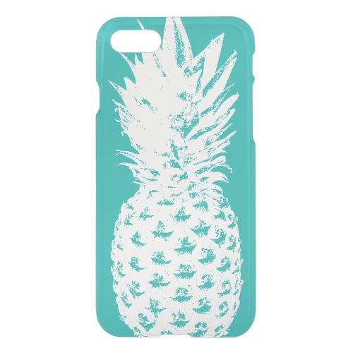 Pineapple turquoise transparent clear see through iPhone SE87 case