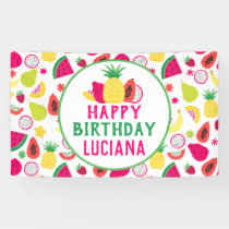 Pineapple Tutti Frutti Fruit Birthday Party Banner