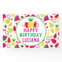 Pineapple Tutti Frutti Fruit Birthday Party Banner