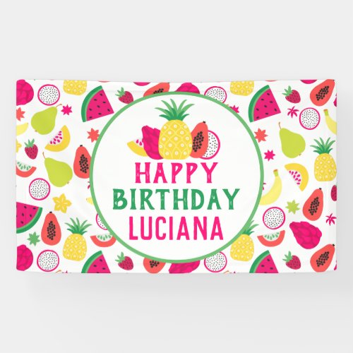 Pineapple Tutti Frutti Fruit Birthday Party Banner