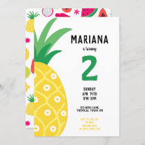 Pineapple Tutti Frutti Fruit Birthday Party Invitation