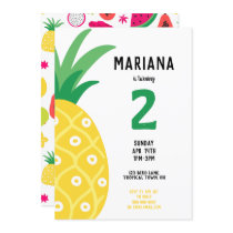 Pineapple Tutti Frutti Fruit Birthday Party Invitation