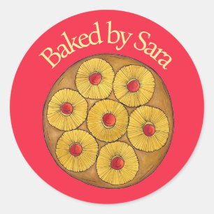 Pineapple Upside Down Cake Baked Made By Bakery Classic Round Sticker