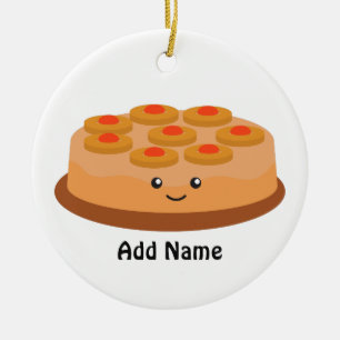 Pineapple Upside Down Cake Ceramic Ornament
