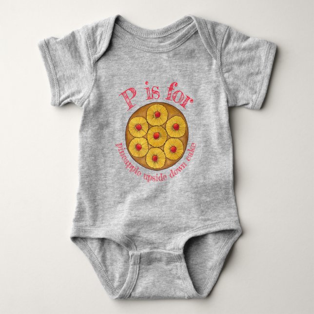 Pineapple Upside Down Cake Cherries Baking Dessert Baby Bodysuit (Front)