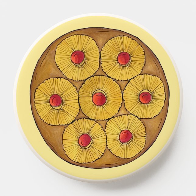 Pineapple Upside Down Cake Cherries Baking Dessert PopSocket (Popsocket)