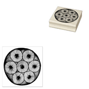 Pineapple Upside Down Cake Cherries Baking Dessert Rubber Stamp