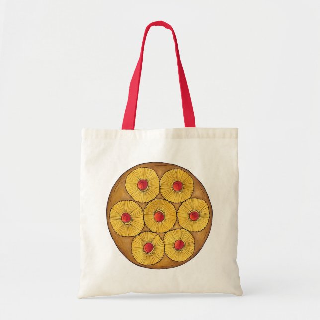Pineapple Upside Down Cake Cherries Baking Dessert Tote Bag (Front)