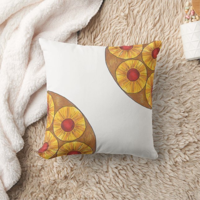 Pineapple Upside Down Cake Cherry Baking Dessert Throw Pillow (Blanket)