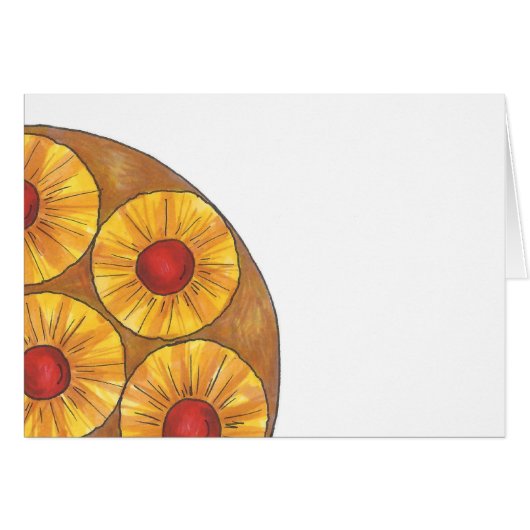 Pineapple Upside Down Cake Cherry Dessert Foodie Cards (Front Horizontal)