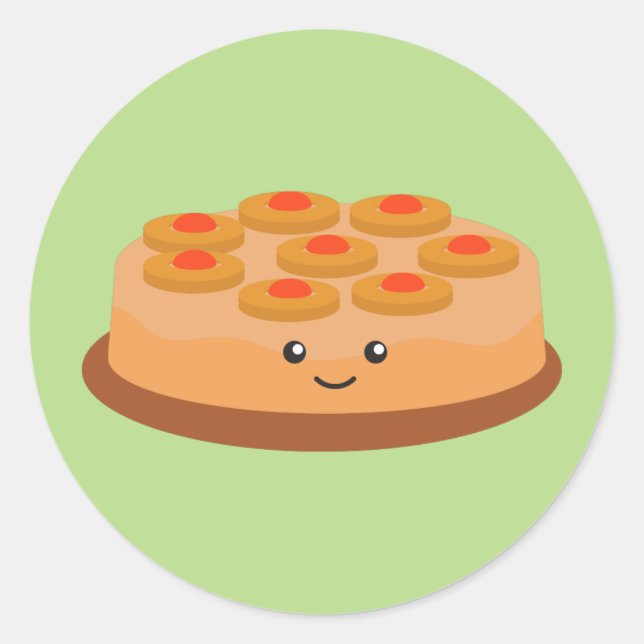 Pineapple Upside Down Cake Classic Round Sticker (Front)