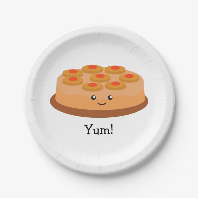 Pineapple Upside Down Cake Paper Plates (Front)