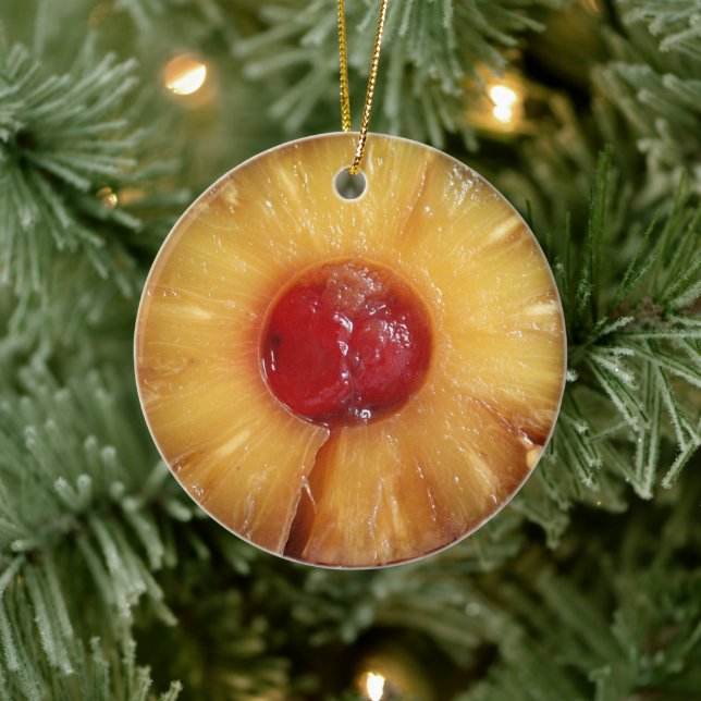 Pineapple Upside Down Cake Pineapple Ceramic Ornament (Tree)