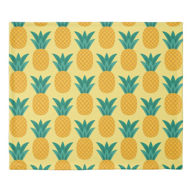Pineapple Vintage: Fruitful Pattern Delight. Duvet Cover (Front)