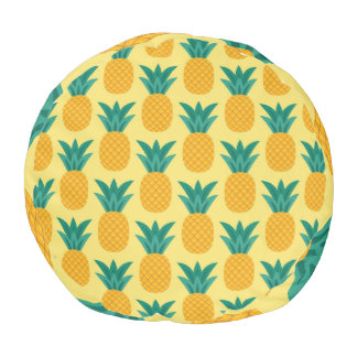 Pineapple Vintage: Fruitful Pattern Delight. Pouf