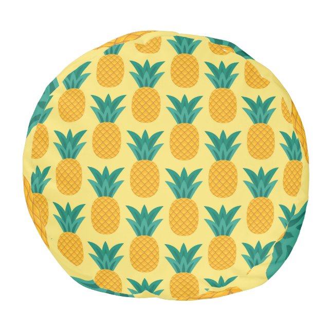 Pineapple Vintage: Fruitful Pattern Delight. Pouf (Bottom)