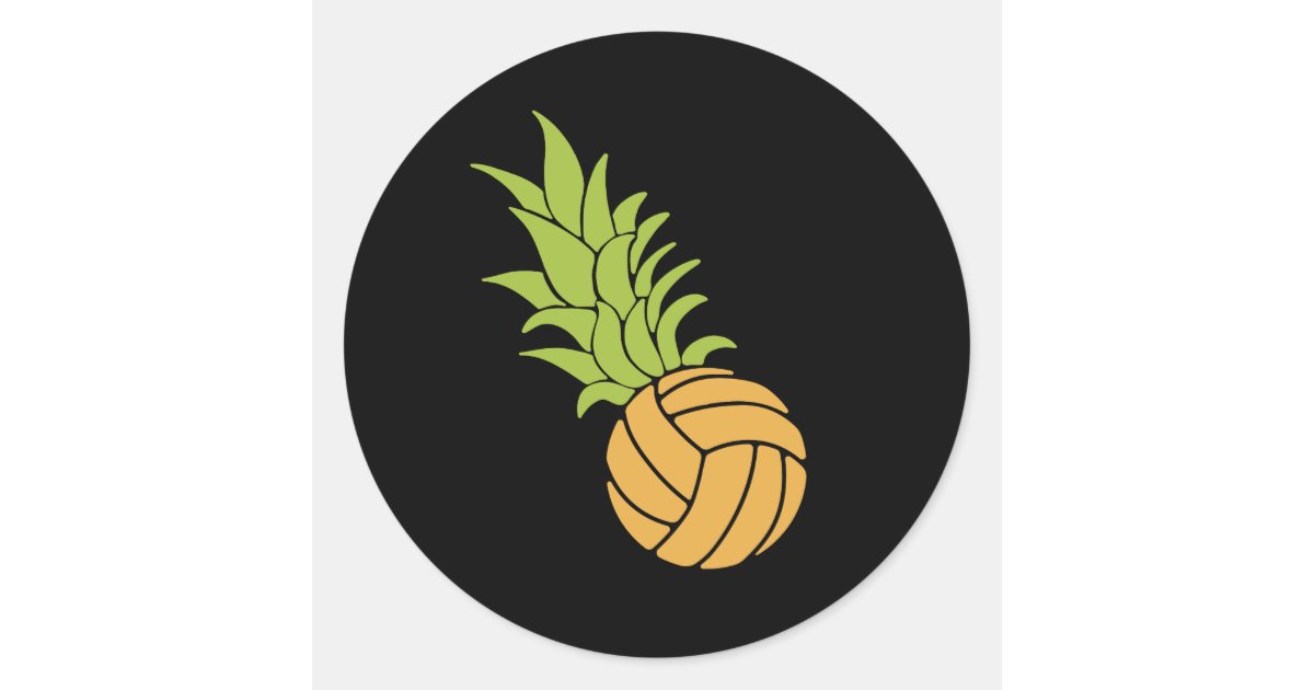 Pineapple Volleyball Funny Classic Round Sticker Zazzle