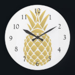 Pineapple Wall Clock<br><div class="desc">Golden pineapple wall clock.</div>