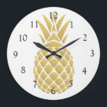 Pineapple Wall Clock<br><div class="desc">Golden pineapple wall clock.</div>