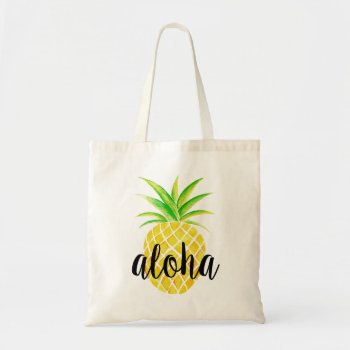 Pineapple Watercolor Aloha Tropical Bag by NotableNovelties at Zazzle