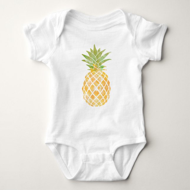 Pineapple Watercolor Baby Clothing Baby Bodysuit (Front)