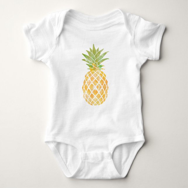 Pineapple Watercolor Baby Clothing Bodysuit (Front)