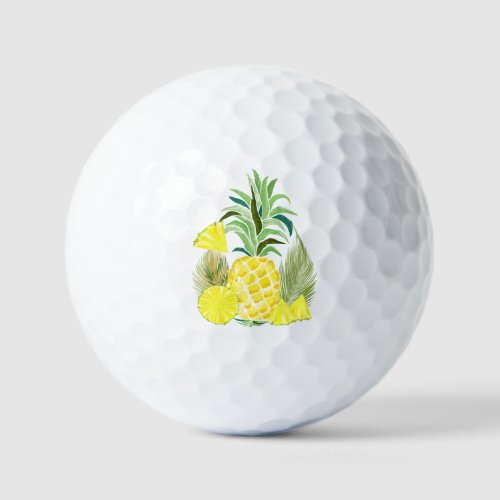 Pineapple Watercolor Fresh Summer Pattern Golf Balls