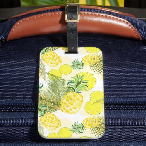 Pineapple Watercolor Fresh Summer Pattern Luggage Tag