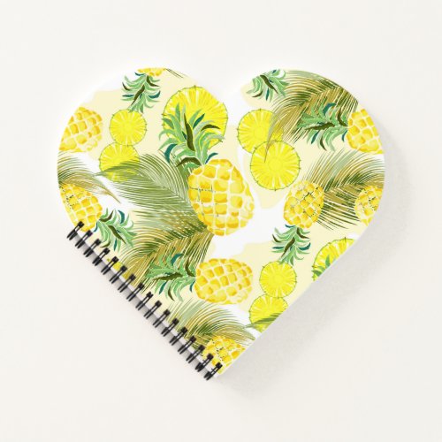 Pineapple Watercolor Fresh Summer Pattern Notebook