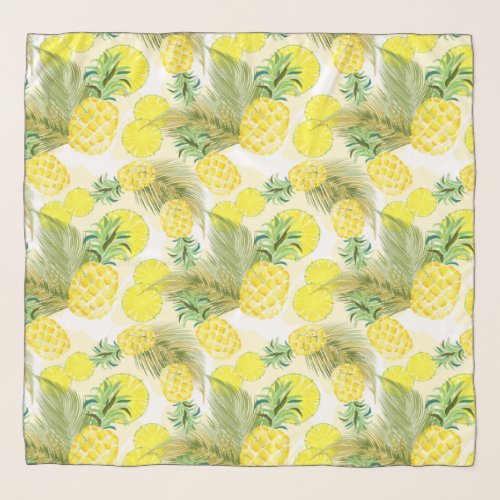 Pineapple Watercolor Fresh Summer Pattern Scarf