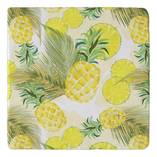 Pineapple Watercolor Fresh Summer Pattern Trivet