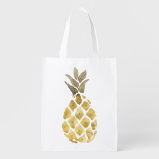 Pineapple Watercolor Grocery Bag