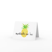 Pineapple Watercolor Hawaiian mahalo iā ʻoe thanks