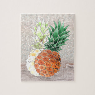 Pineapple, watercolor . jigsaw puzzle