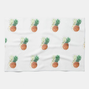 Pineapple, watercolor . kitchen towel