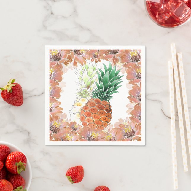 Pineapple, watercolor . napkins (Insitu)